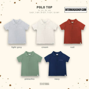 BOHOPANNA - POLO TOP - ATASAN ANAK COLOR LIGHT GREY SIZE 7-8Y