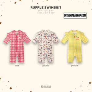 BOHOPANNA - RUFFLE SWIMSUIT - BAJU RENANG ANAK PEREMPUAN COLOR LOVE SIZE 1-2Y