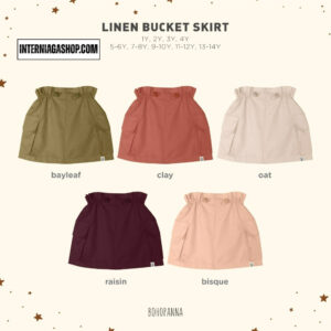 BOHOPANNA - LINEN BUCKET SKIRT - ROK ANAK COLOR RAISIN SIZE 9-10Y