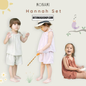 MONAMI HANNAH SET ( SETELAN ANAK PEREMPUAN ) COLOR MAUVE SIZE 3-4Y