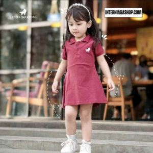 LITTLE WARREN Baju Anak Polo Dress Anak Perempuan Premium Little Warna YELLOW SIZE 8Y