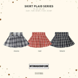 BOHOPANNA - SKIRT PLAID SERIES - Rok Anak Perempuan COLOUR BLACK SIZE 9-10Y