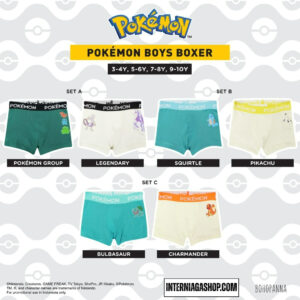 BOHOPANNA | POKÉMON - BOYS BOXER SET - Boxer Anak - Inner Short COLOR SET C SIZE 5-6Y