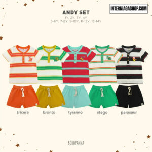 BOHOPANNA  ANDY SET - SETELAN ANAK COWOK Warna BRONTO SIZE 13-14Y