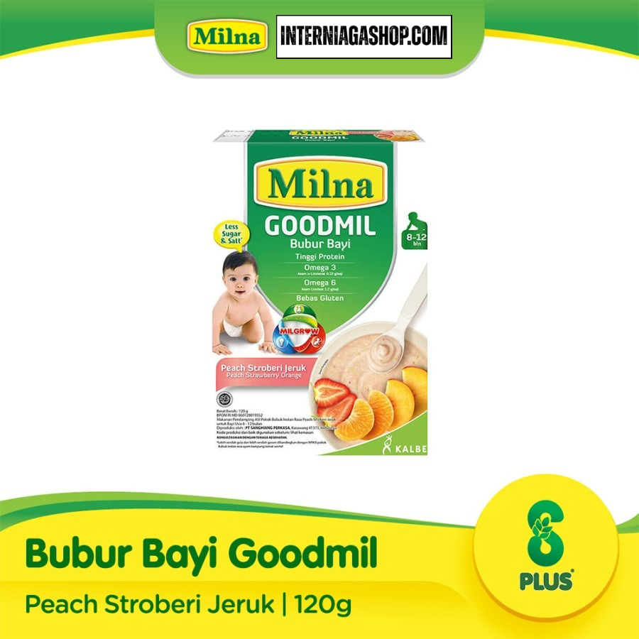 Milna - GM Bubur Bayi 9+ 120Gr BUBUR PEACH STRW JRK - Gambar 2