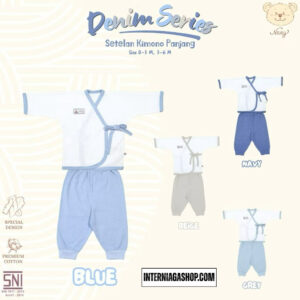 NARY Denim Series - Setelan Bayi - Setelan Kimono Panjang 0-6 bulan COLOR BEIGE SIZE 3-6M