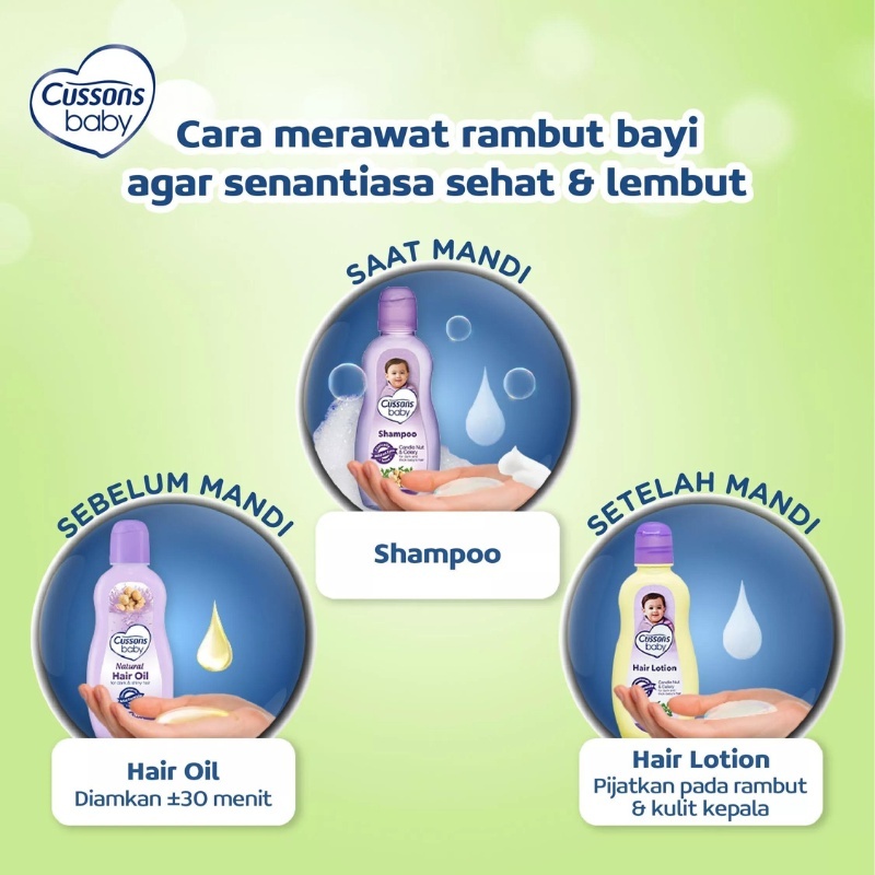 Cussons Baby Hair Lotion Minyak Rambut Bayi Bpom Vitamin Rambut VARIANT CANDLENUT OIL 200ML - Gambar 5